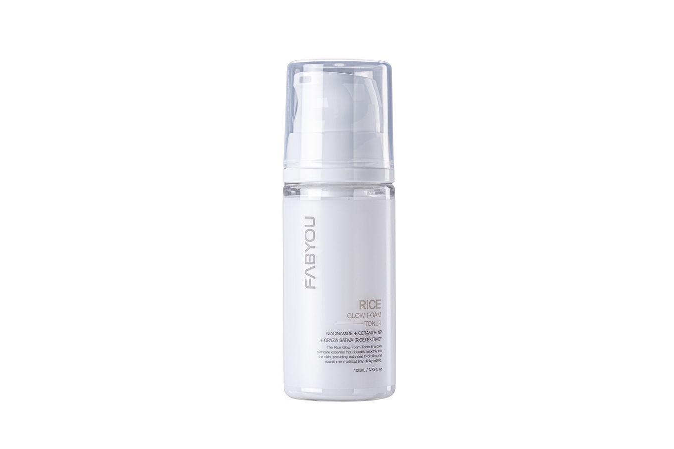FABYOU Rice Glow Foam Toner 3.38 fl oz(100ml), 5.06 fl oz(150ml)