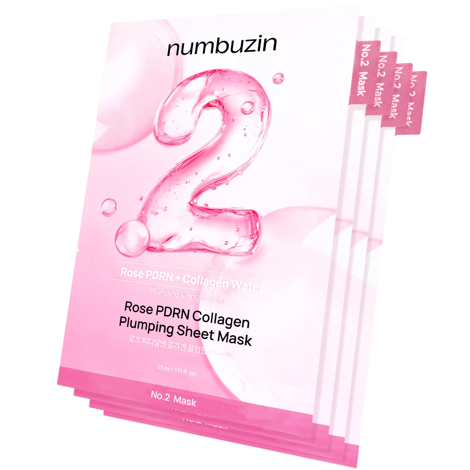 [Numbuzin] No.2 Rose PDRN Collagen Plumping Sheet Mask (5ea)