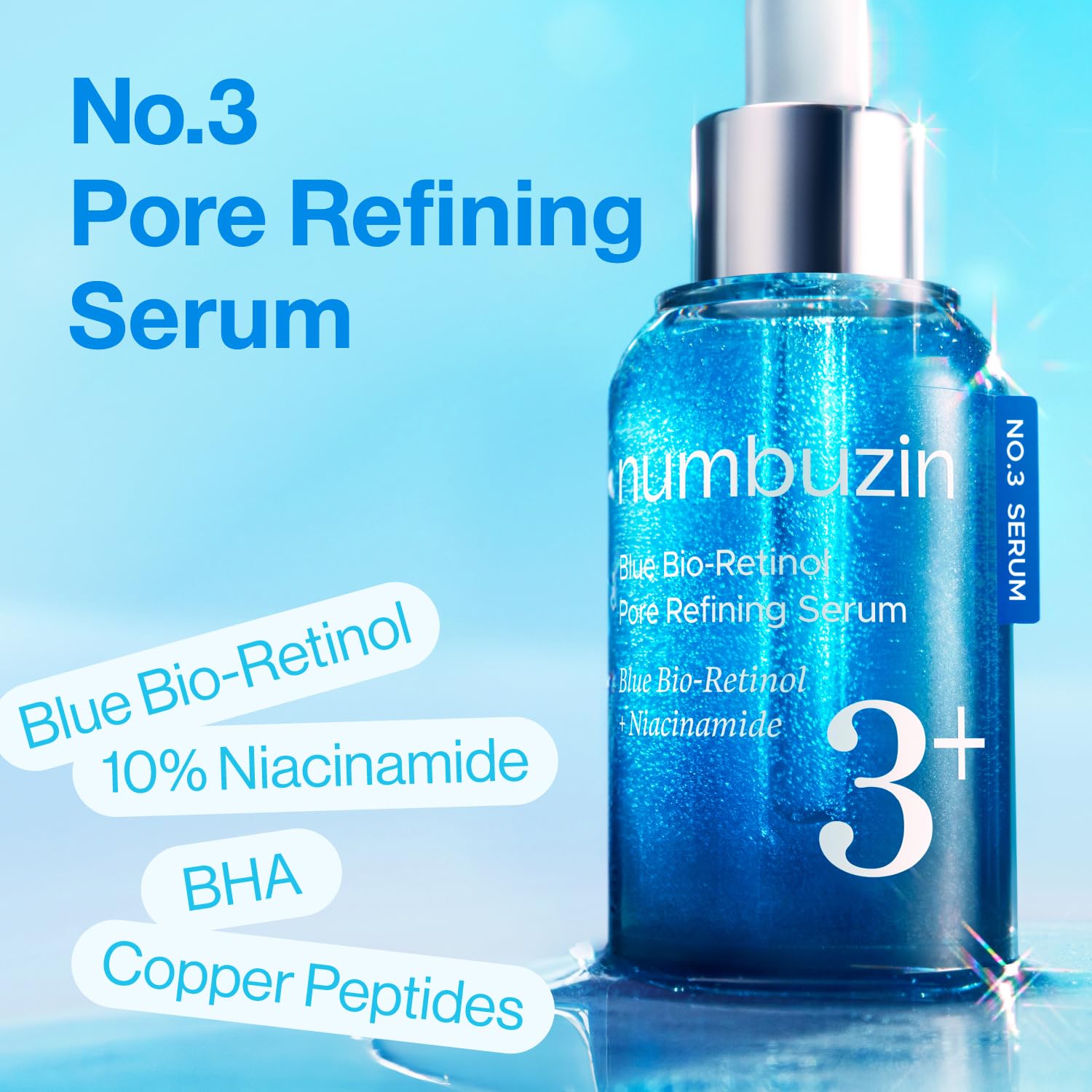 [Numbuzin] No.3 Blue Bio-Retinol Pore Refining Serum 1.01fl oz (30ml)