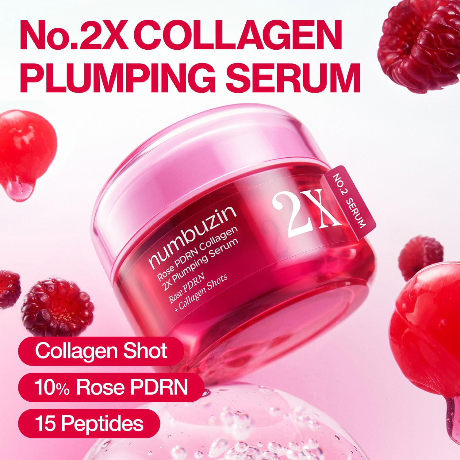[Numbuzin] No.2 Rose PDRN Collagen 2X Plumping Serum 1.01fl oz (30ml)