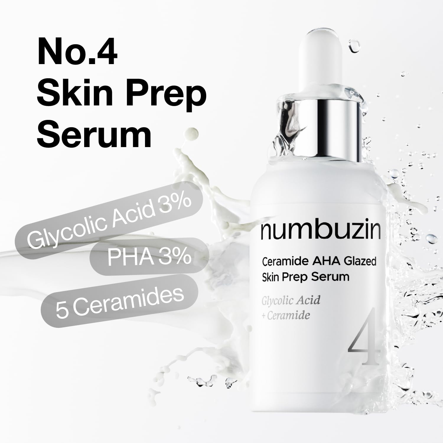 [Numbuzin] No.4 Ceramide AHA Glazed Skin Prep Serum 1.01fl oz (30ml)