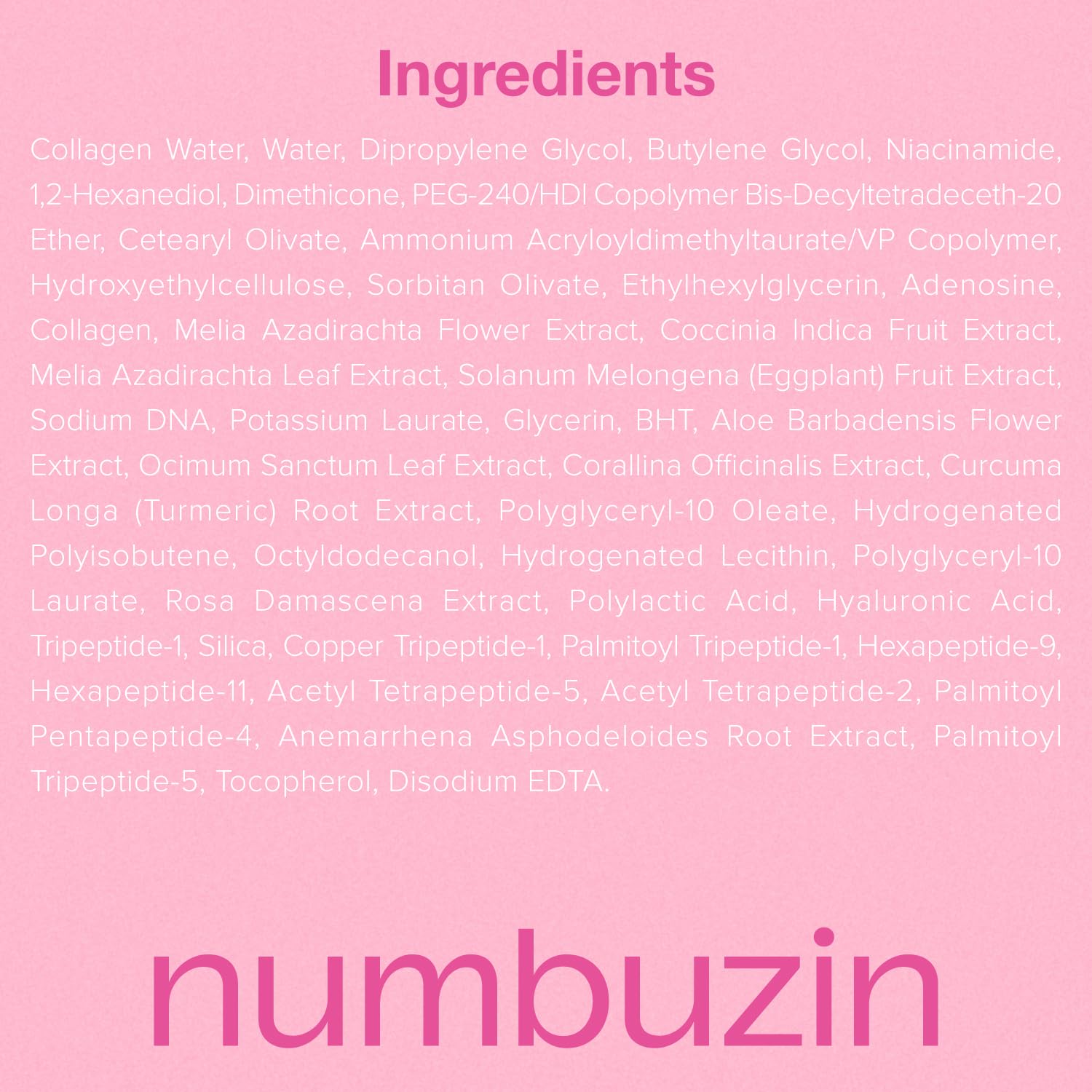 [Numbuzin] No.2 Rose PDRN Collagen Plumping Sheet Mask (5ea)