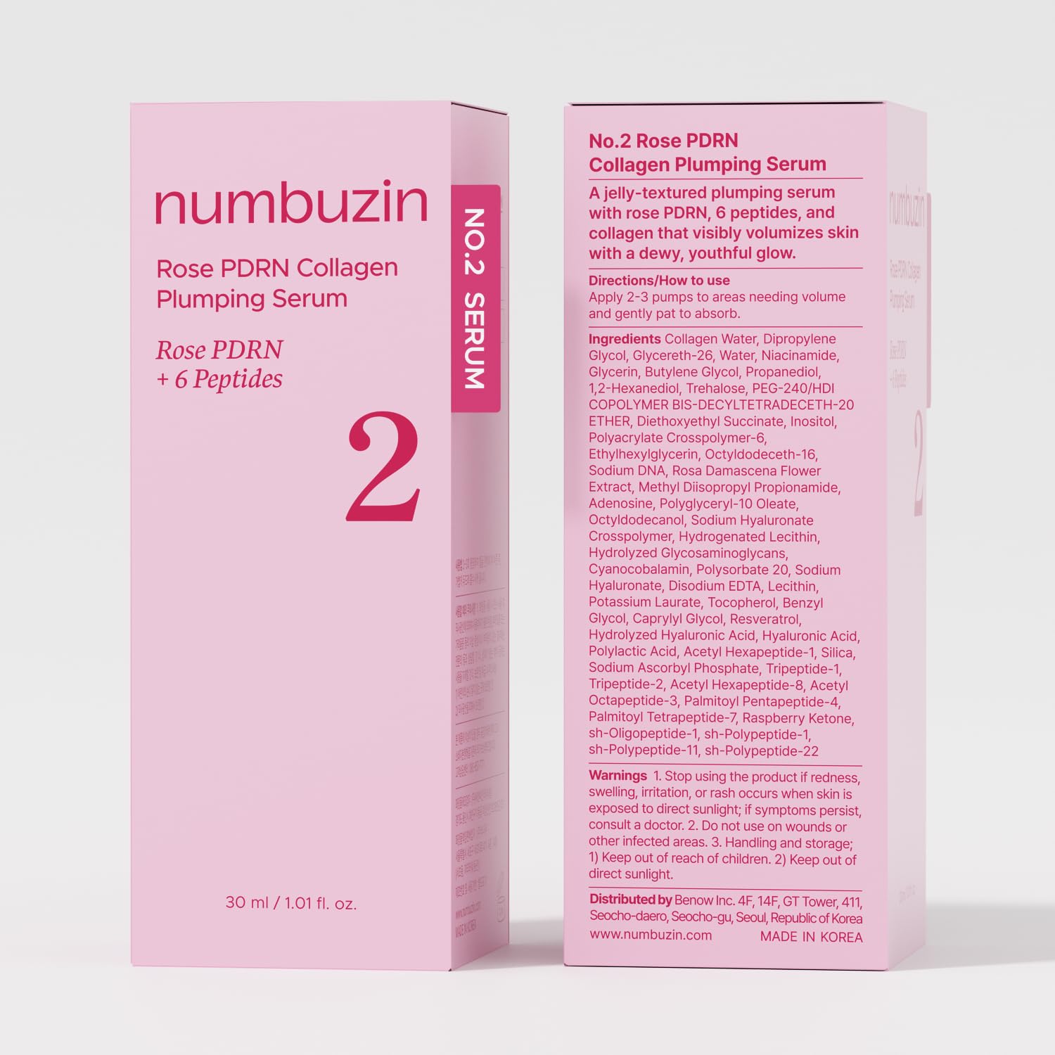 [Numbuzin] No.2 Rose PDRN Collagen Plumping Serum 1.01fl oz (30ml)