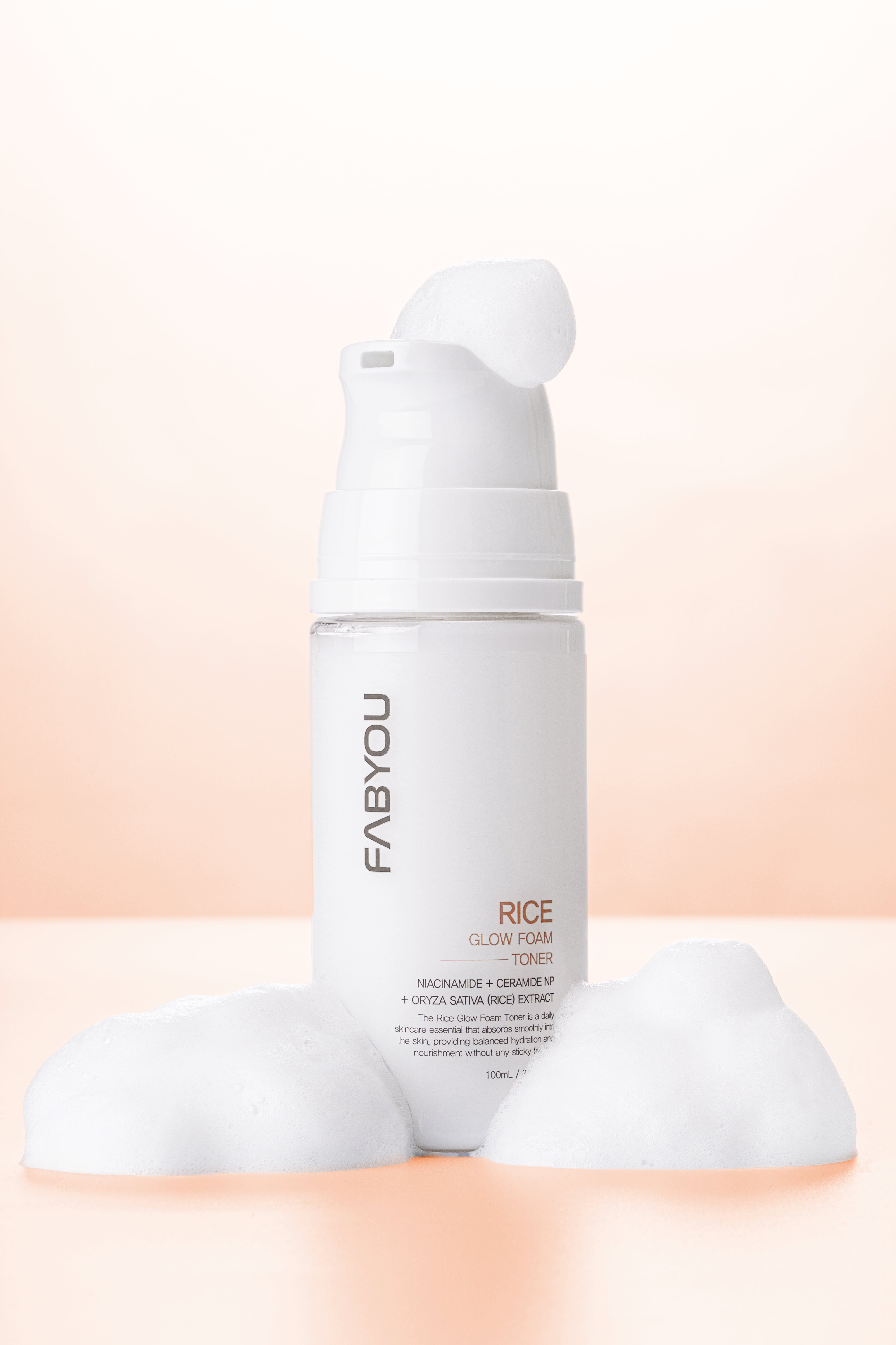 FABYOU Rice Glow Foam Toner 3.38 fl oz(100ml), 5.06 fl oz(150ml)