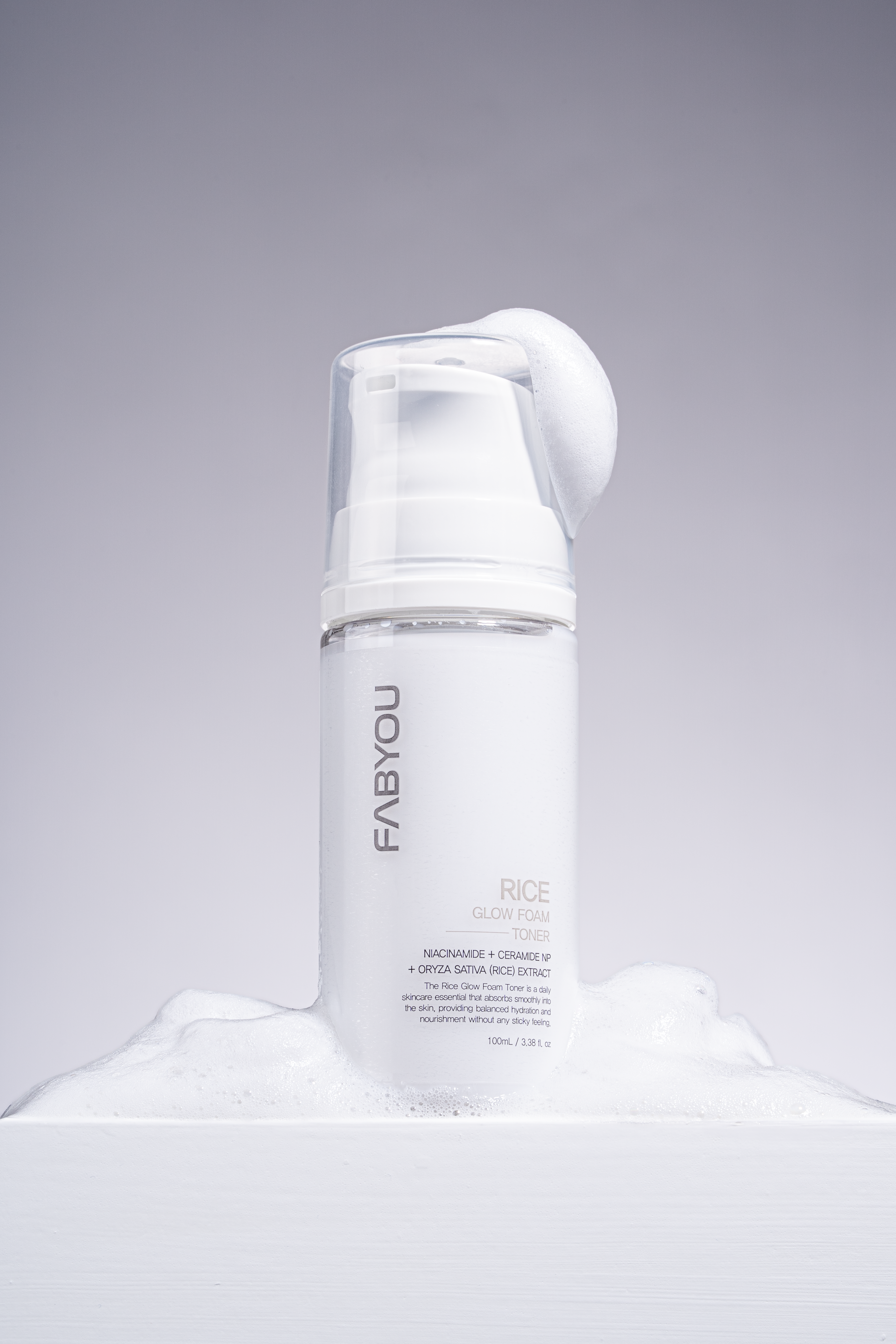 FABYOU Rice Glow Foam Toner 3.38 fl oz(100ml), 5.06 fl oz(150ml)