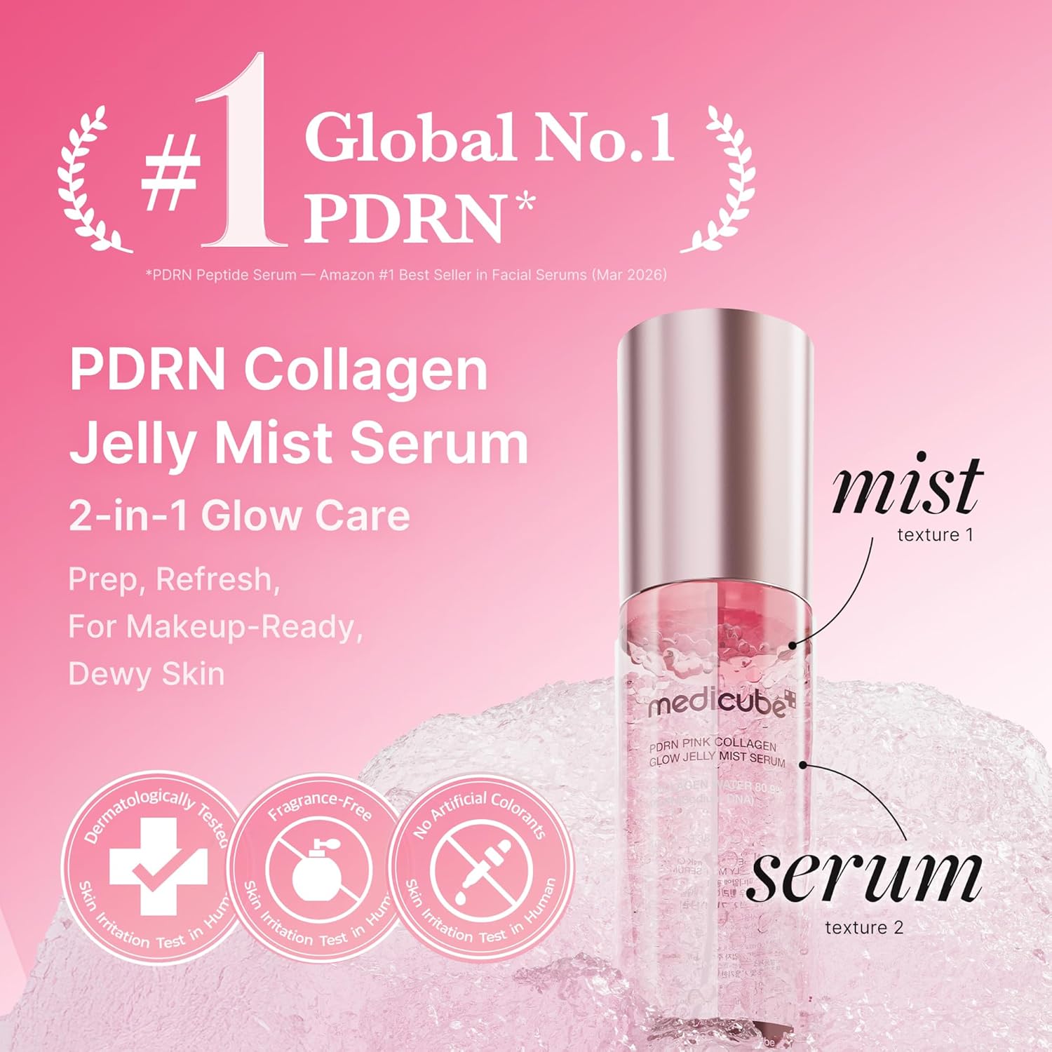 [Medicube] PDRN Pink Collagen Glow Jelly Mist Serum 3.38 fl oz (100ml)