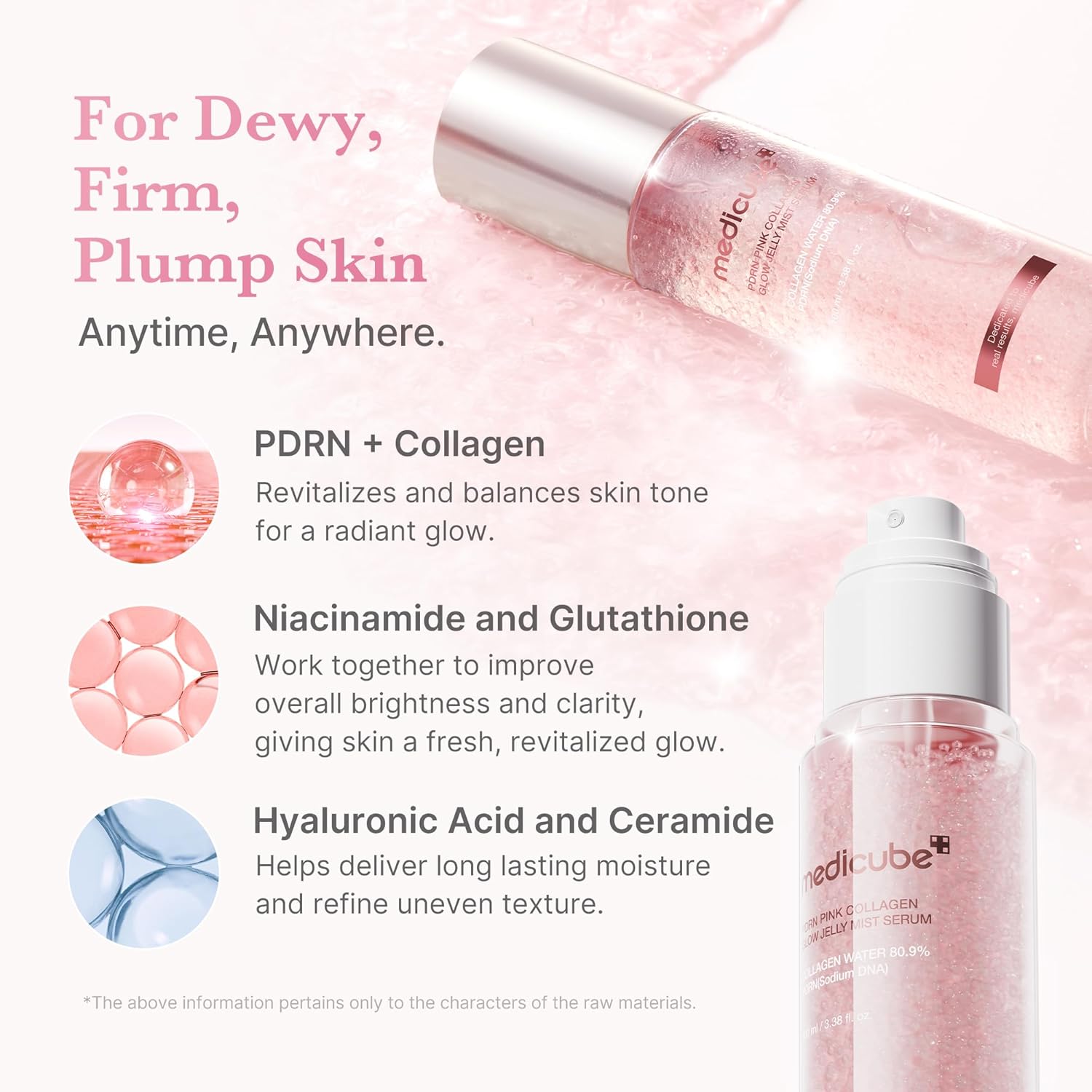 [Medicube] PDRN Pink Collagen Glow Jelly Mist Serum 3.38 fl oz (100ml)