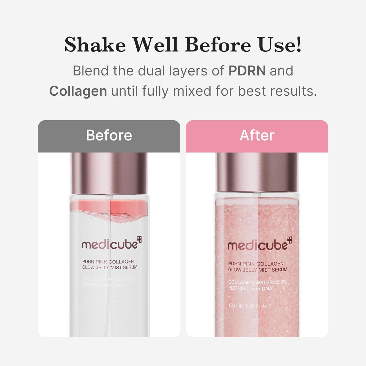 [Medicube] PDRN Pink Collagen Glow Jelly Mist Serum 3.38 fl oz (100ml)