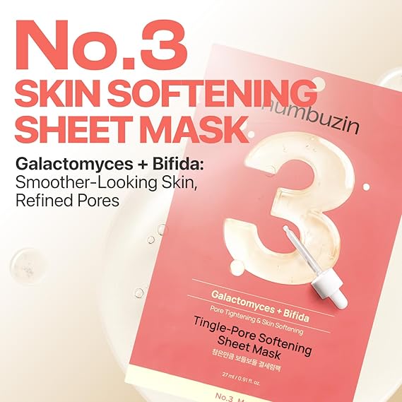 [Numbuzin] No.3 Tingle-Pore Softening Sheet Mask 0.91 fl oz (27ml) (5ea)