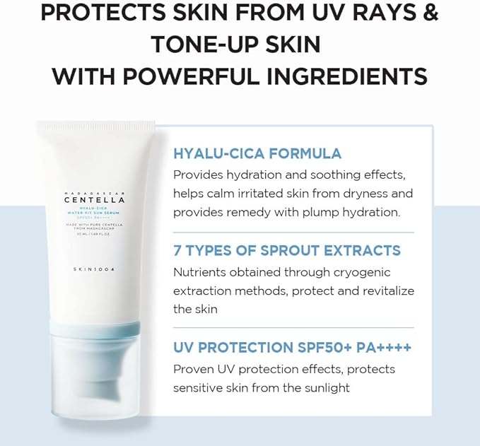 [Skin1004] Madagascar Centella Hyalu-Cica Water-Fit Sun Serum Twin Pack 1.69 fl oz (50ml) (2ea)