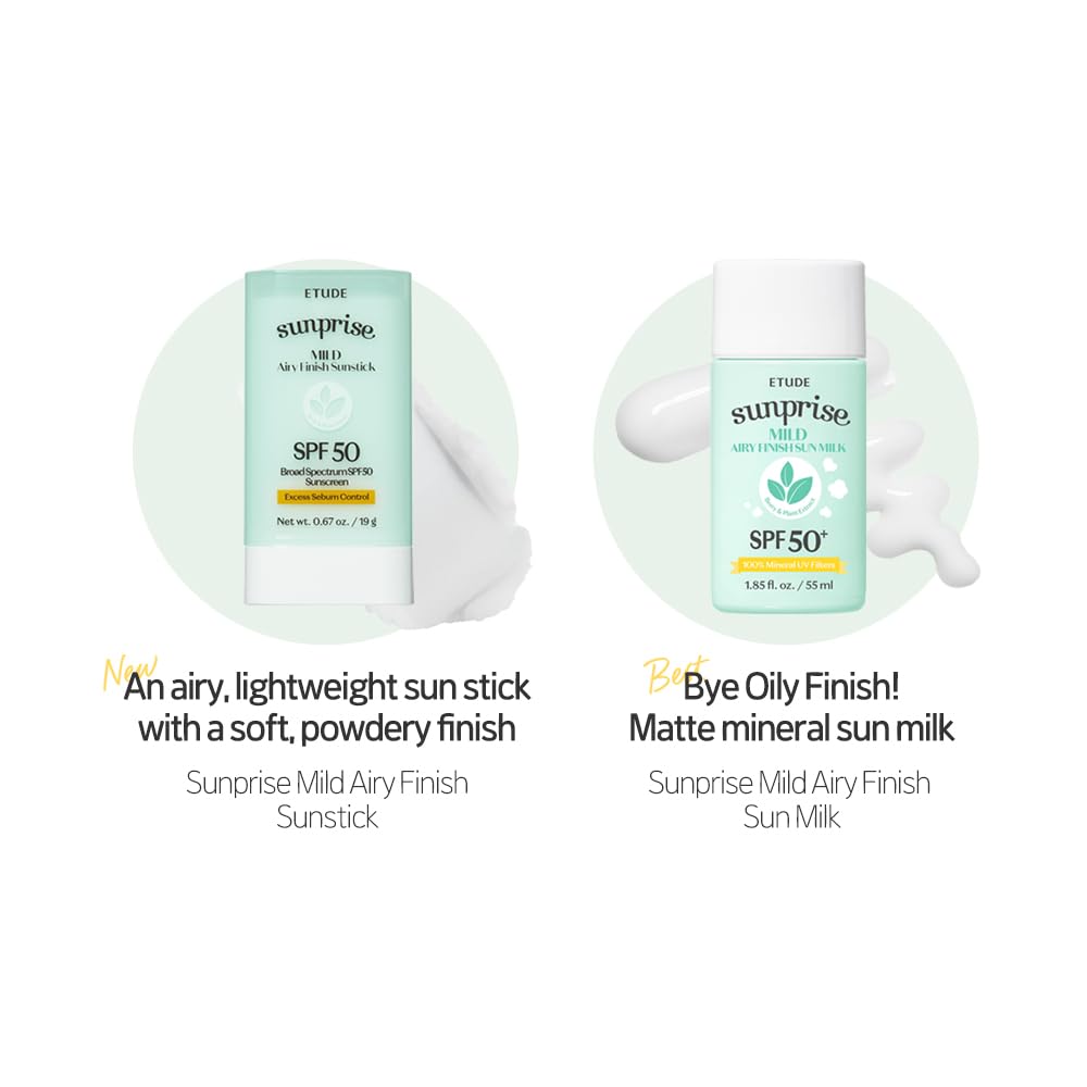 [Etude] Sunprise Mild Airy Finish Sunstick SPF50+ PA++++_0.67oz (19g)